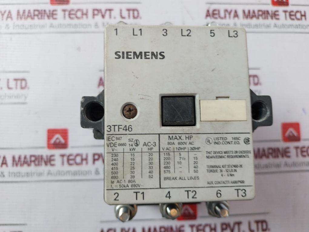 Siemens 3Tf46 Contactor 80A 690V
